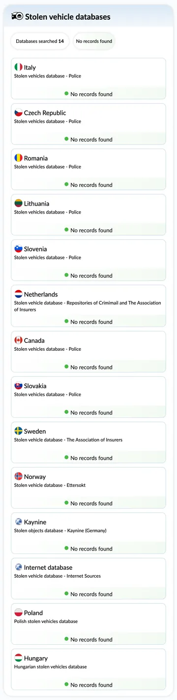 autoDNA Vehicle History Report - stolen vehicle database
